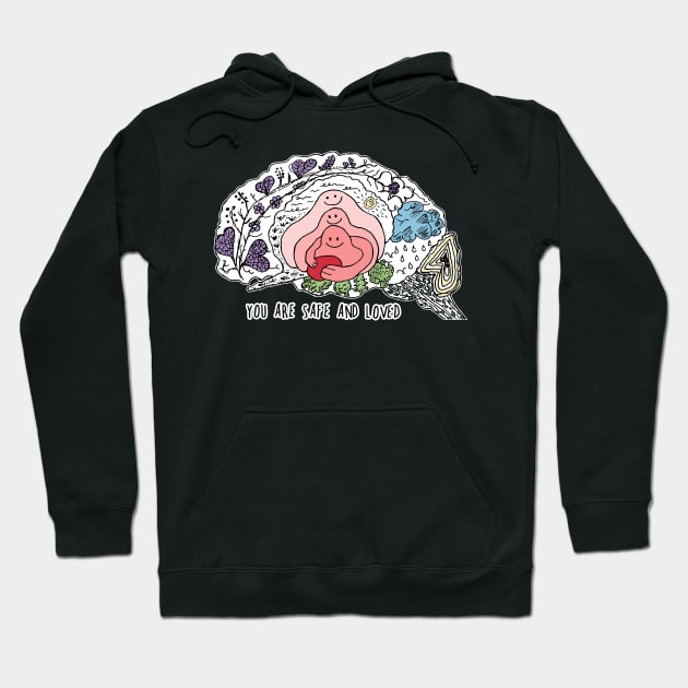 You are safe and loved brain Hoodie by bittergodart